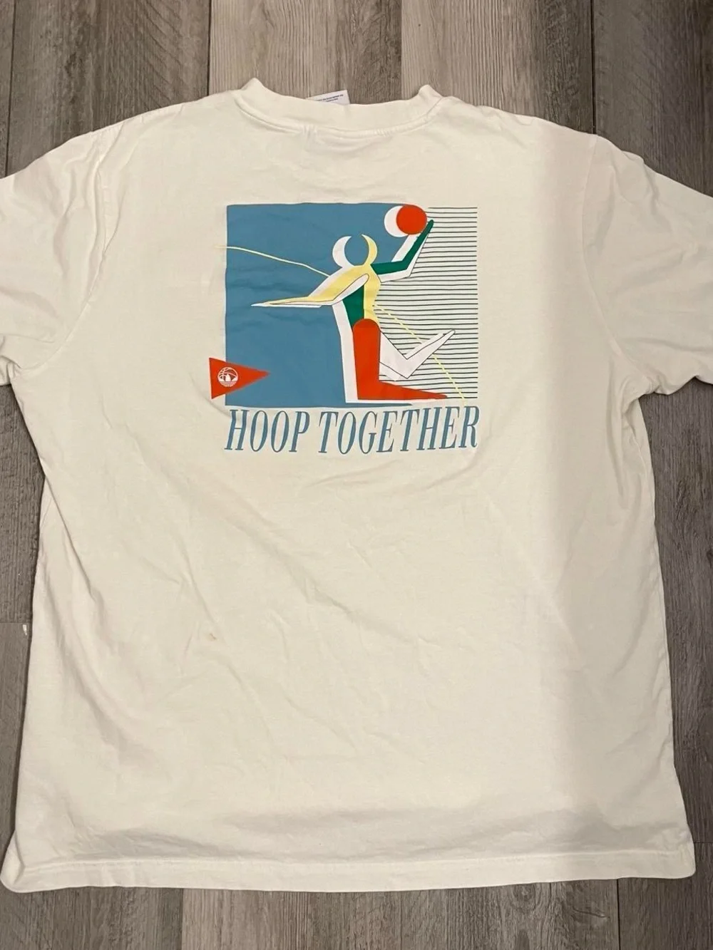 Adidas Off-White Short Sleeve Hoop Together Graphic Tee